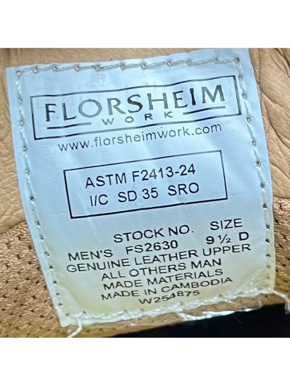 Florsheim Crossover Mens Size 9.5 Black Steel Plain Toe Safety Oxford Work Shoes